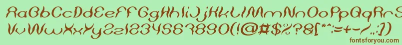 Psychedelic Italic Font – Brown Fonts on Green Background
