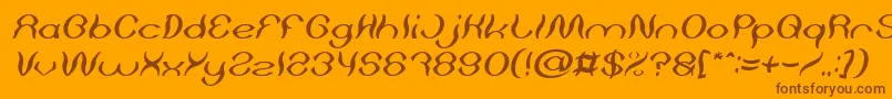 Czcionka Psychedelic Italic – brązowe czcionki na pomarańczowym tle