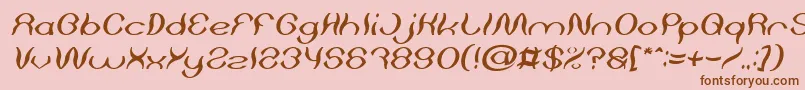 Psychedelic Italic-fontti – ruskeat fontit vaaleanpunaisella taustalla