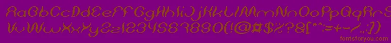 Psychedelic Italic Font – Brown Fonts on Purple Background
