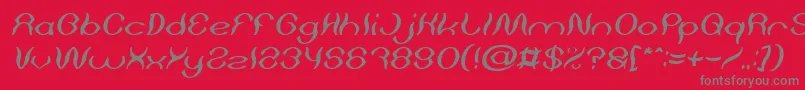 フォントPsychedelic Italic – 赤い背景に灰色の文字