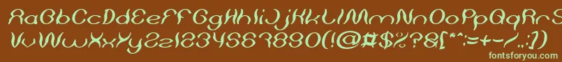 Psychedelic Italic-fontti – vihreät fontit ruskealla taustalla