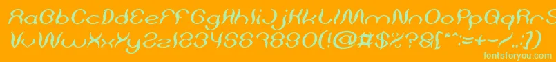 Psychedelic Italic Font – Green Fonts on Orange Background