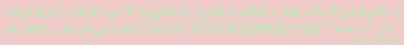 Psychedelic Italic Font – Green Fonts on Pink Background