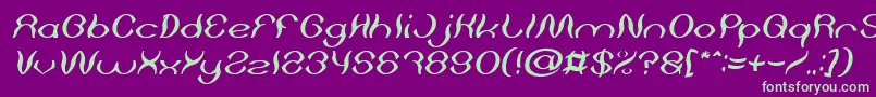 Psychedelic Italic-fontti – vihreät fontit violetilla taustalla