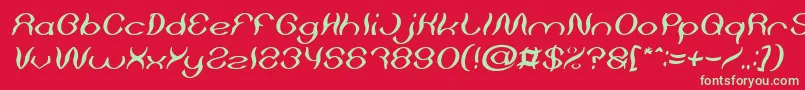 Шрифт Psychedelic Italic – зелёные шрифты на красном фоне