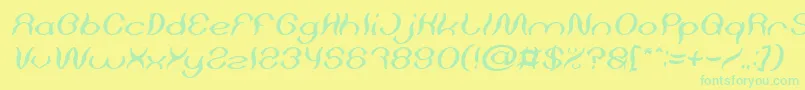 Psychedelic Italic Font – Green Fonts on Yellow Background