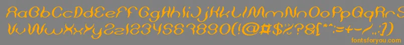 Psychedelic Italic-Schriftart – Orangefarbene Schriften auf grauem Hintergrund