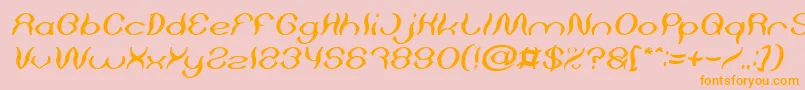 Fonte Psychedelic Italic – fontes laranjas em um fundo rosa