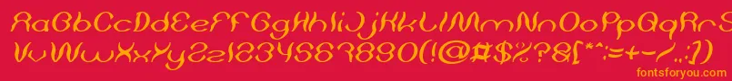 Psychedelic Italic Font – Orange Fonts on Red Background