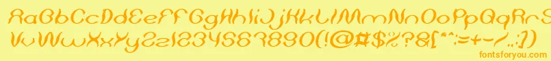Psychedelic Italic Font – Orange Fonts on Yellow Background