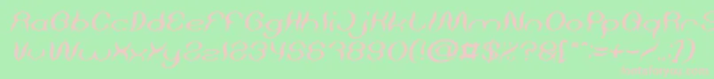 Police Psychedelic Italic – polices roses sur fond vert