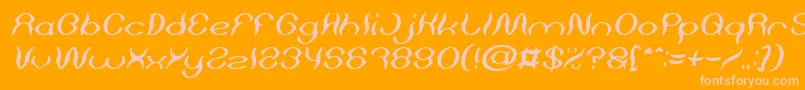 Psychedelic Italic Font – Pink Fonts on Orange Background