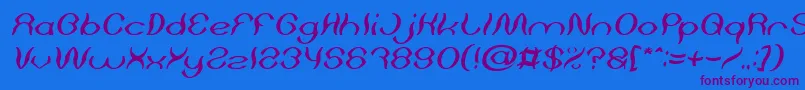 Fonte Psychedelic Italic – fontes roxas em um fundo azul