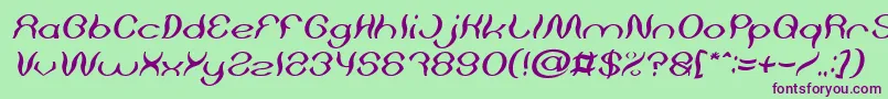 Psychedelic Italic Font – Purple Fonts on Green Background