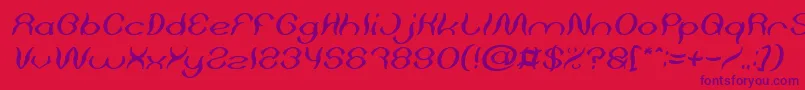 Psychedelic Italic Font – Purple Fonts on Red Background