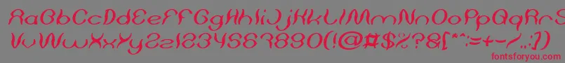 Psychedelic Italic-Schriftart – Rote Schriften auf grauem Hintergrund