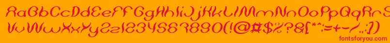 Fonte Psychedelic Italic – fontes vermelhas em um fundo laranja