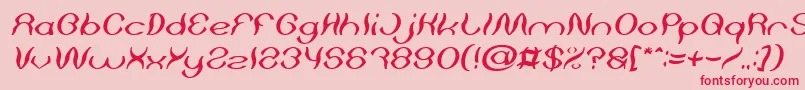 Fonte Psychedelic Italic – fontes vermelhas em um fundo rosa