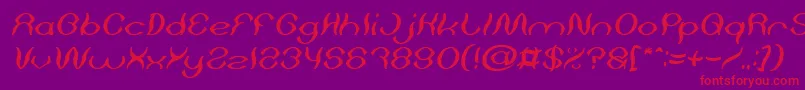 Psychedelic Italic-fontti – punaiset fontit violetilla taustalla