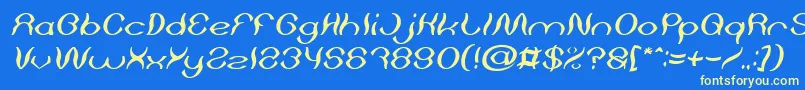 Psychedelic Italic Font – Yellow Fonts on Blue Background