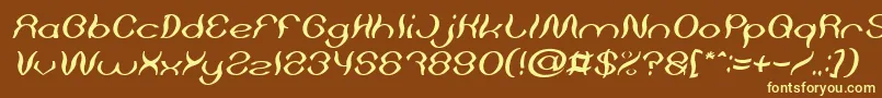 Шрифт Psychedelic Italic – жёлтые шрифты на коричневом фоне