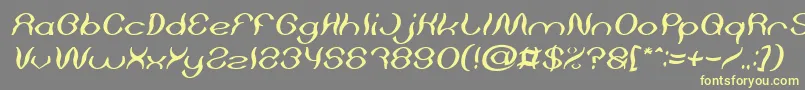 Psychedelic Italic Font – Yellow Fonts on Gray Background