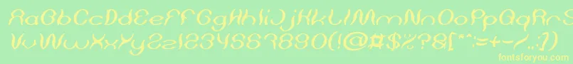 Psychedelic Italic Font – Yellow Fonts on Green Background