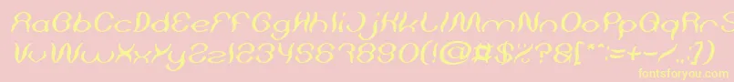 Psychedelic Italic Font – Yellow Fonts on Pink Background