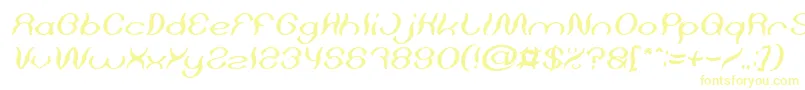 Psychedelic Italic Font – Yellow Fonts on White Background