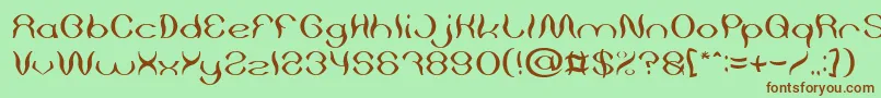 Psychedelic light Font – Brown Fonts on Green Background