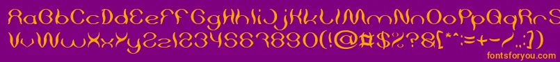 Psychedelic light Font – Orange Fonts on Purple Background