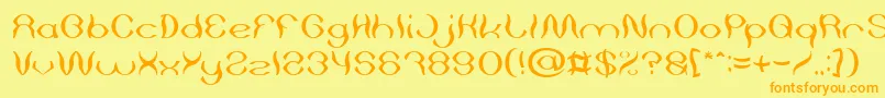 Psychedelic light Font – Orange Fonts on Yellow Background