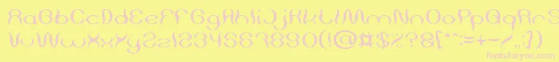 Psychedelic light-Schriftart – Rosa Schriften auf gelbem Hintergrund