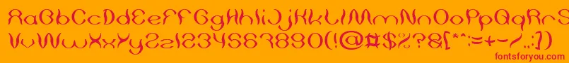 Psychedelic light Font – Red Fonts on Orange Background