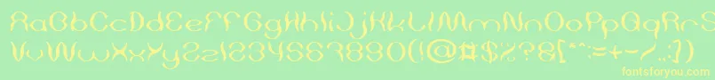 Psychedelic light Font – Yellow Fonts on Green Background