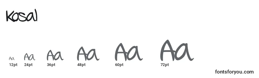 Kosal Font Sizes