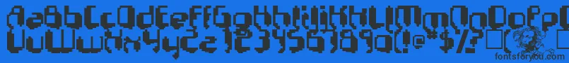 PSYCHO Font – Black Fonts on Blue Background