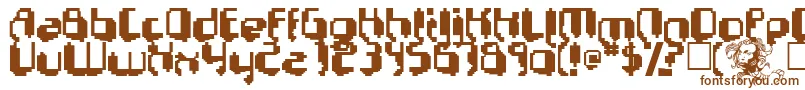 PSYCHO-Schriftart – Braune Schriften auf weißem Hintergrund