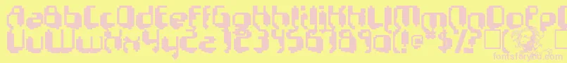 PSYCHO-fontti – vaaleanpunaiset fontit keltaisella taustalla