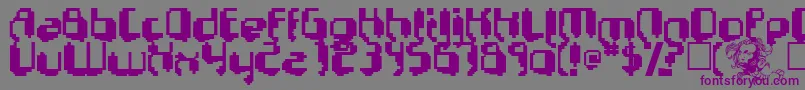 PSYCHO-fontti – violetit fontit harmaalla taustalla