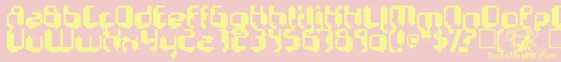 PSYCHO Font – Yellow Fonts on Pink Background