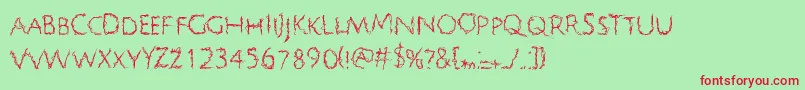 Psychographia Font – Red Fonts on Green Background