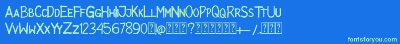 PSYCHOPAT Font – Green Fonts on Blue Background