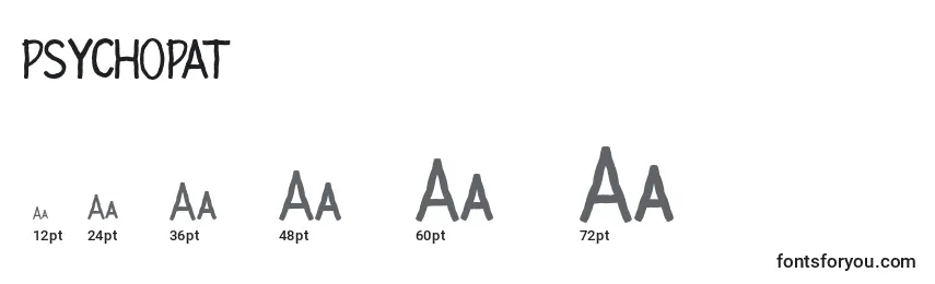 PSYCHOPAT Font Sizes