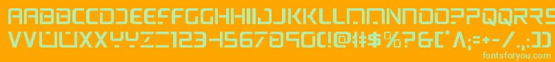 psyonic-Schriftart – Grüne Schriften auf orangefarbenem Hintergrund