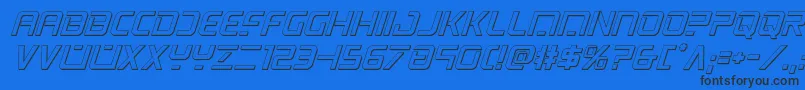 Шрифт psyonic3dital – чёрные шрифты на синем фоне