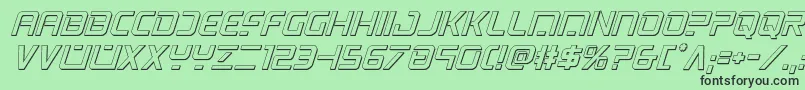 フォントpsyonic3dital – 緑の背景に黒い文字