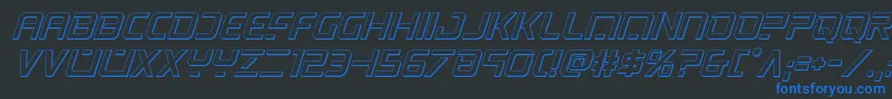 フォントpsyonic3dital – 黒い背景に青い文字