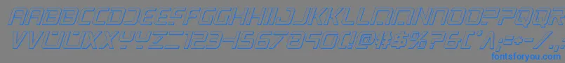psyonic3dital-fontti – siniset fontit harmaalla taustalla